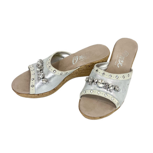 Onex silver rhinestone wedges